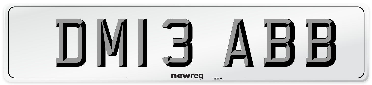 DM13 ABB Number Plate from New Reg